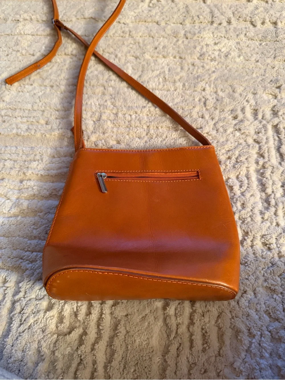 Borse in Pelle Women's Genuine Leather Crossbody Bag Cognac Brown Made in Italy